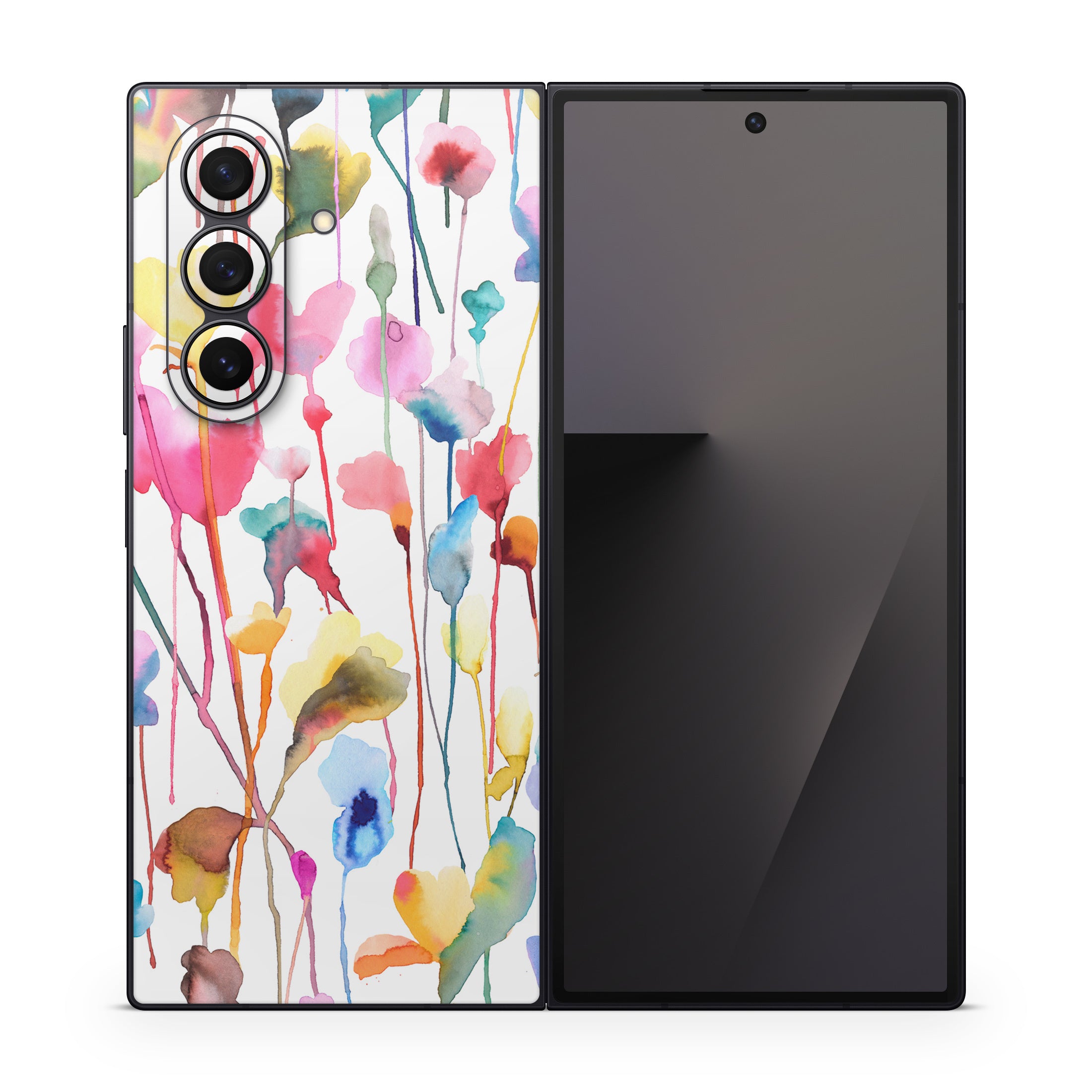 Watercolor Wild Flowers - Samsung Galaxy Z Fold7 Skin