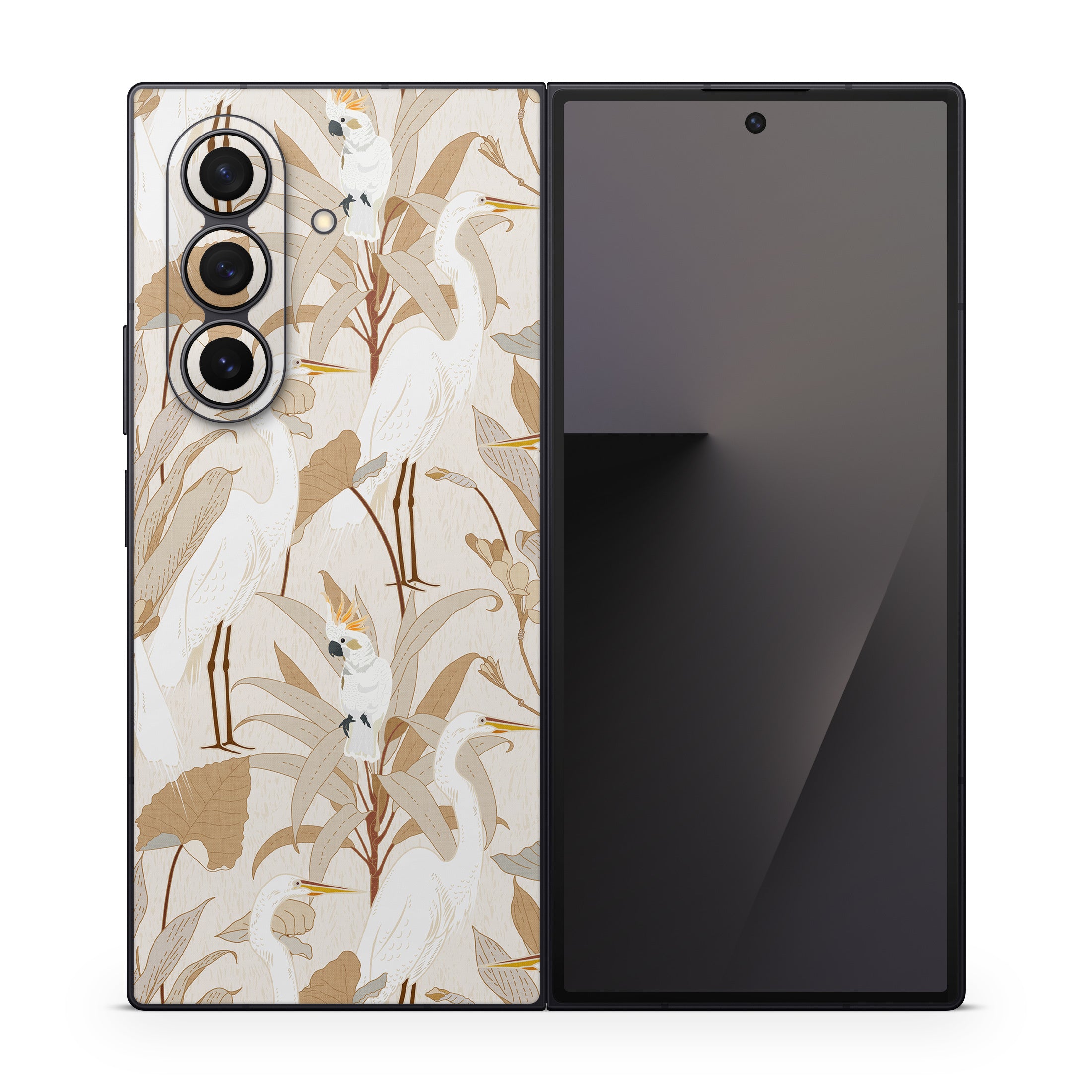 White Cranes Cockatoo - Samsung Galaxy Z Fold7 Skin