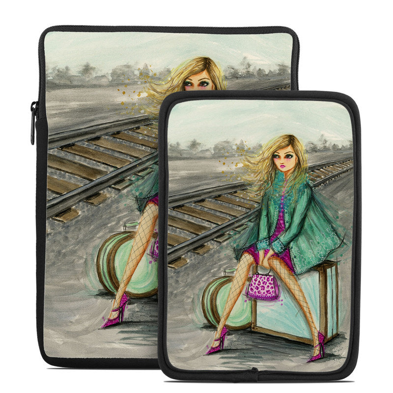 Lulu Waiting by the Train Tracks - Tablet Sleeve