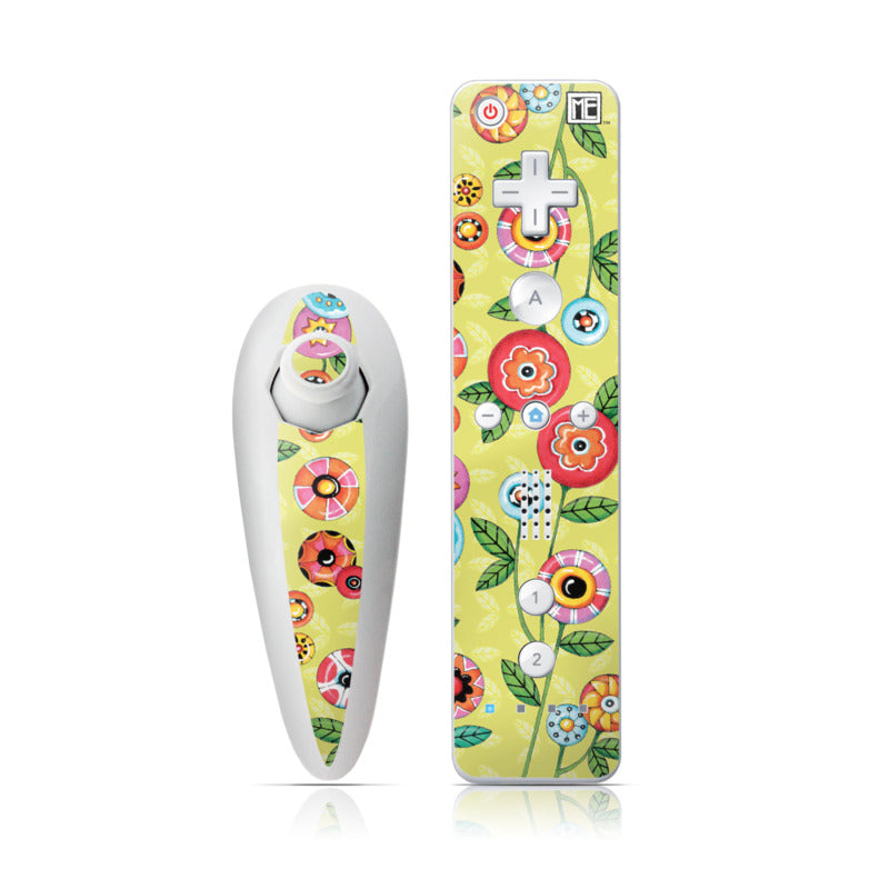 Button Flowers - Nintendo Wii Nunchuk Skin
