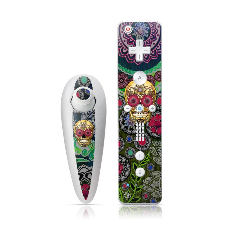 Sugar Skull Paisley - Nintendo Wii Nunchuk Skin