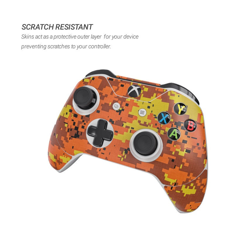 Digital Orange Camo - Microsoft Xbox One Controller Skin