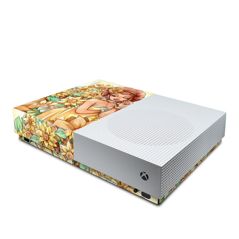 Lady Sunflower - Microsoft Xbox One S All Digital Edition Skin