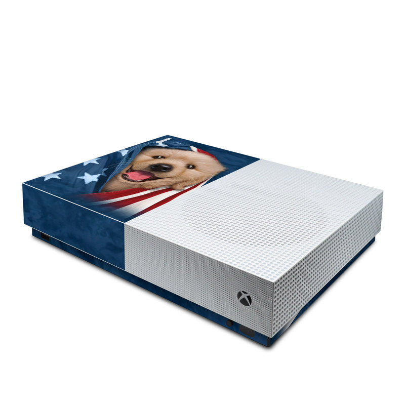 Patriotic Retriever - Microsoft Xbox One S All Digital Edition Skin