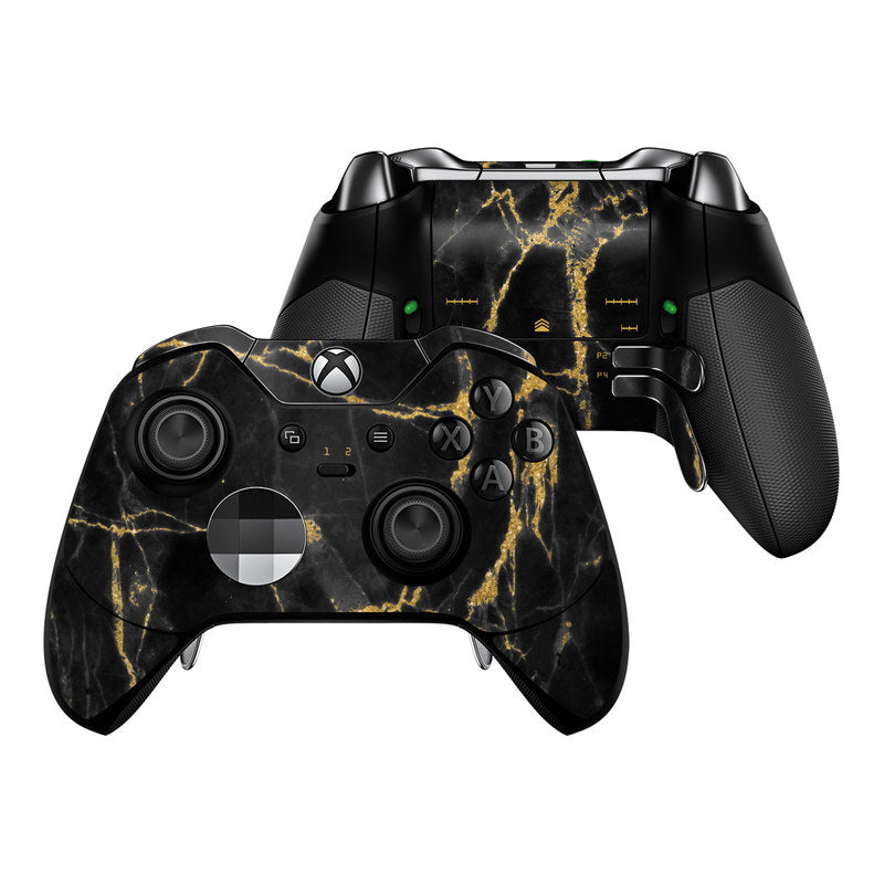 Black Gold Marble - Microsoft Xbox One Elite Controller Skin