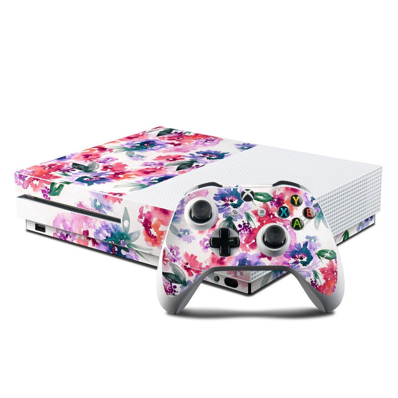Blurred Flowers - Microsoft Xbox One S Console and Controller Kit Skin