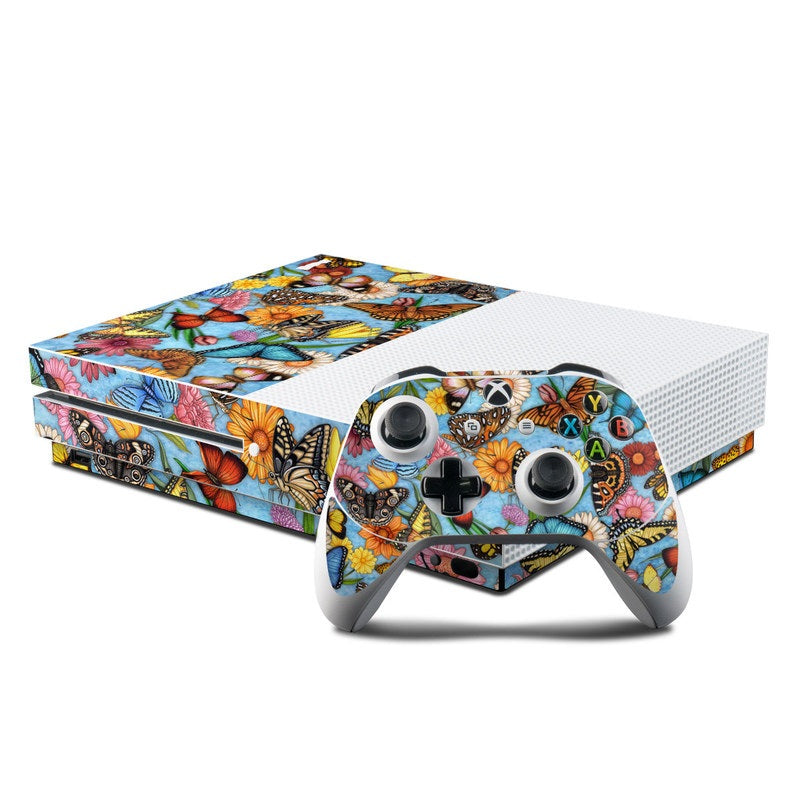 Butterfly Land - Microsoft Xbox One S Console and Controller Kit Skin