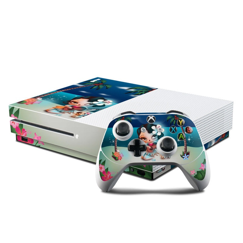 Hula Night - Microsoft Xbox One S Console and Controller Kit Skin