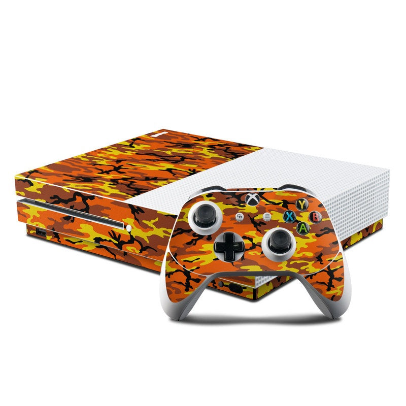 Orange Camo - Microsoft Xbox One S Console and Controller Kit Skin