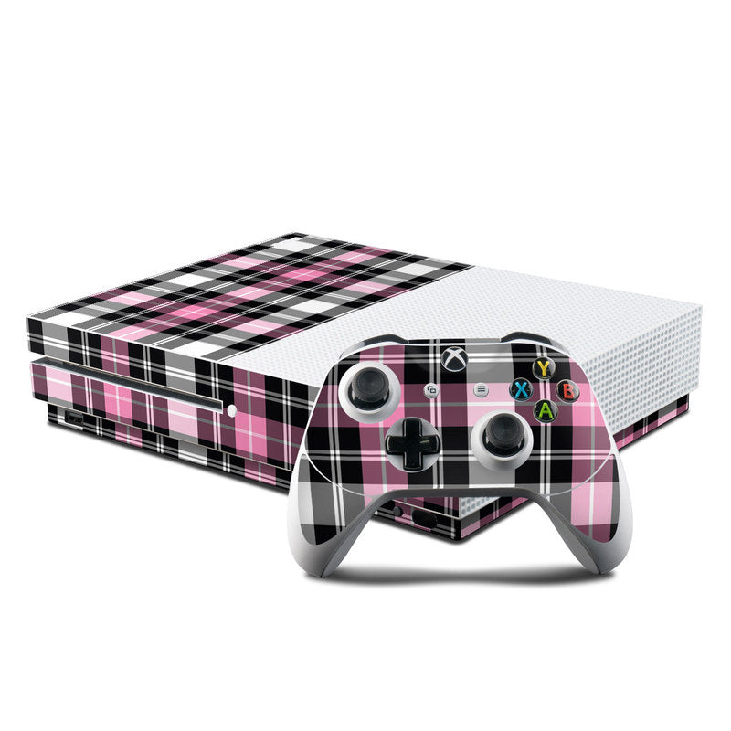 Pink Plaid - Microsoft Xbox One S Console and Controller Kit Skin