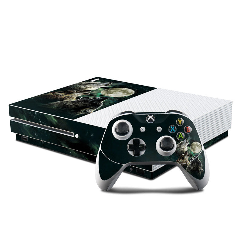 Three Wolf Moon - Microsoft Xbox One S Console and Controller Kit Skin