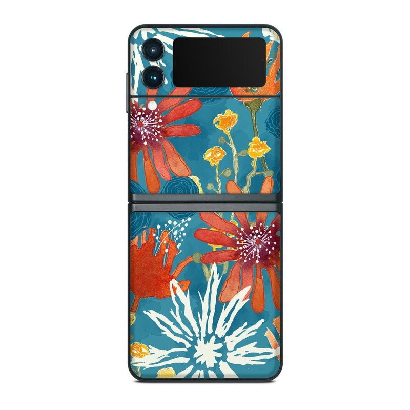Sunbaked Blooms - Samsung Galaxy Z Flip 3 Skin - Sara Berrenson - DecalGirl